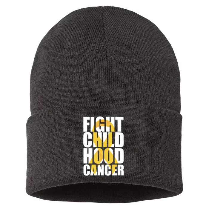 Fight Childhood Cancer Awareness Sustainable Knit Beanie