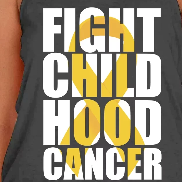 Fight Childhood Cancer Awareness Women's Knotted Racerback Tank