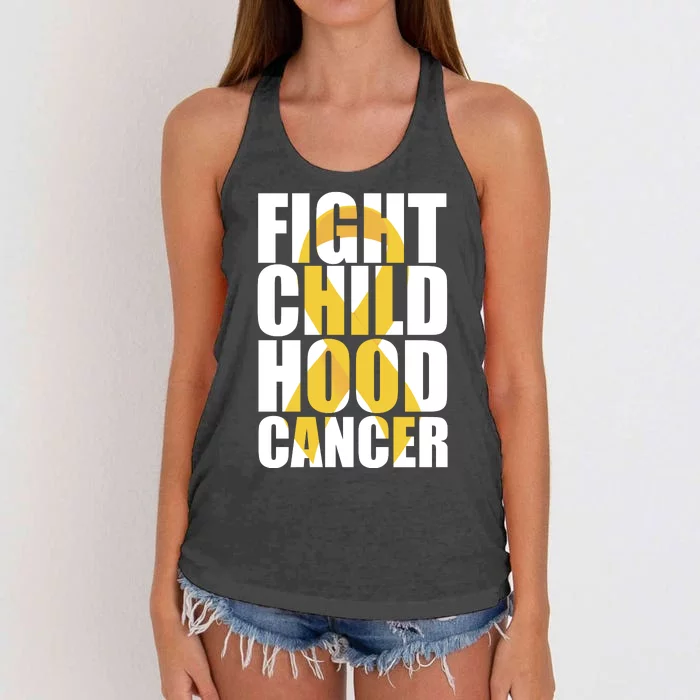 Fight Childhood Cancer Awareness Women's Knotted Racerback Tank