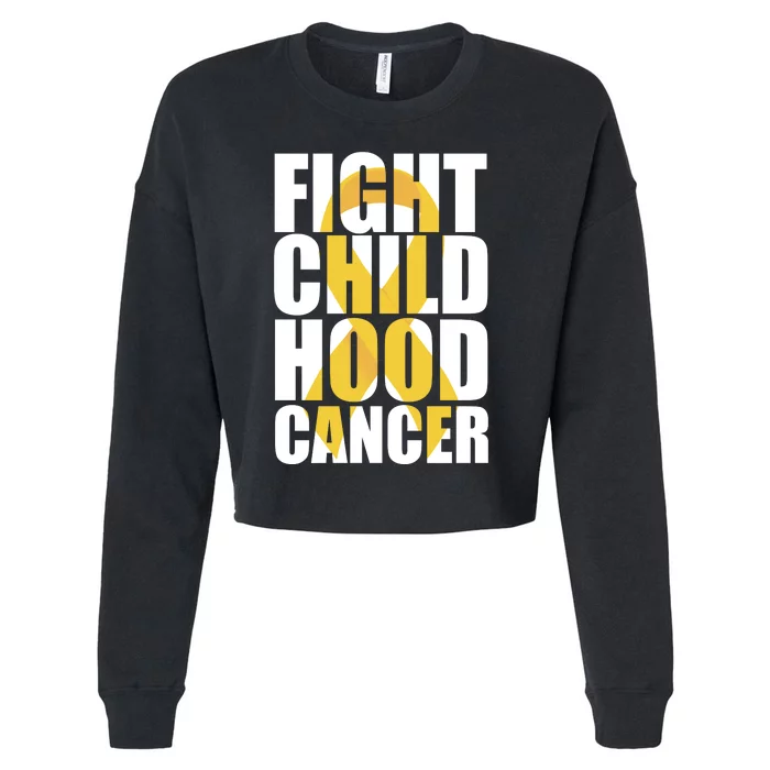 Fight Childhood Cancer Awareness Cropped Pullover Crew