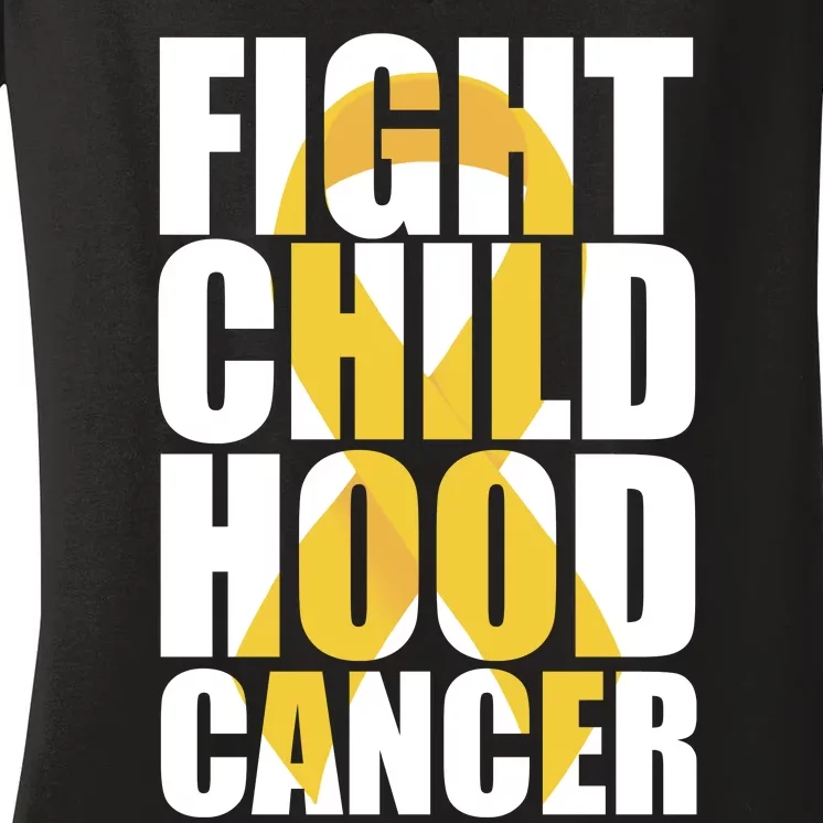 Fight Childhood Cancer Awareness Women's V-Neck T-Shirt