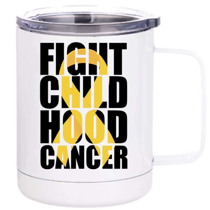 Fight Childhood Cancer Awareness Front & Back 12oz Stainless Steel Tumbler Cup