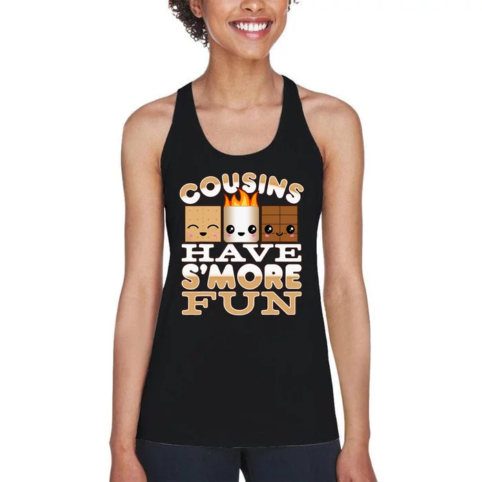 Family Camping Cousins Have Smore Fun Women's Racerback Tank