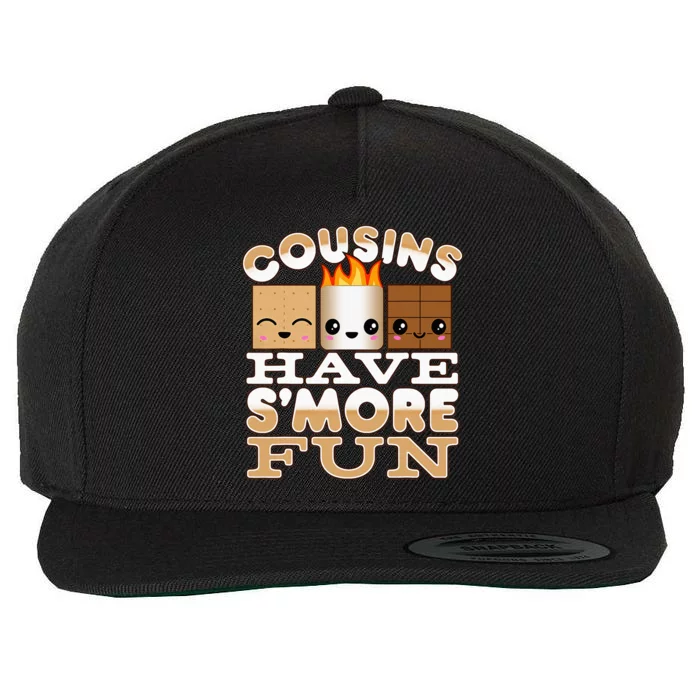 Family Camping Cousins Have Smore Fun Wool Snapback Cap