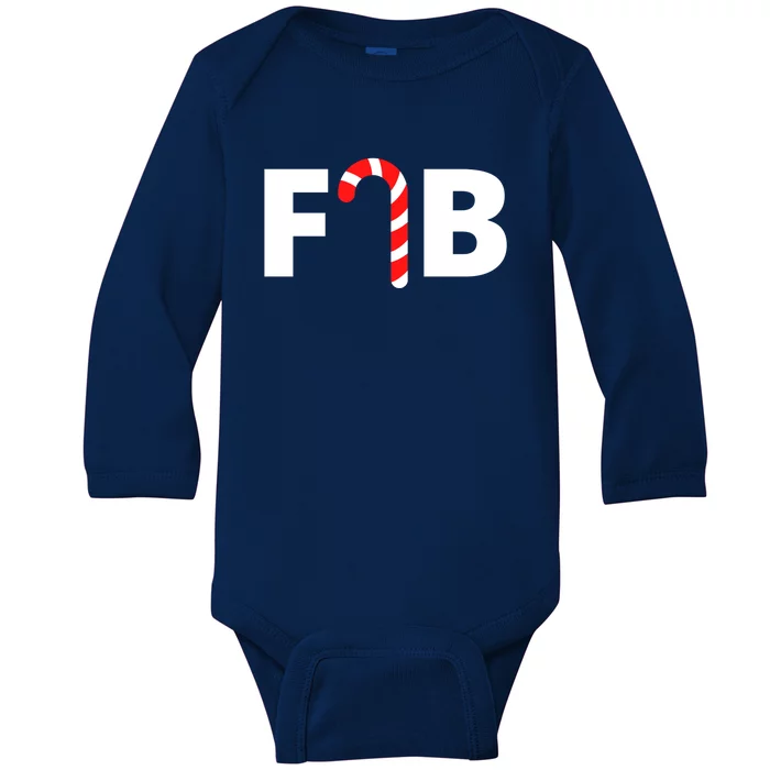 FJB Candy Cane Christmas Baby Long Sleeve Bodysuit