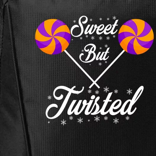 Funny Candy Cane Sweet But Twisted Funny Christmas Tee Great Gift City Backpack