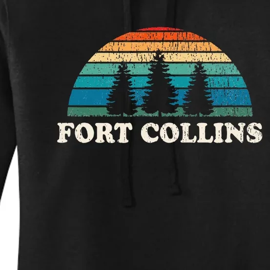 Fort Collins Co 70s Retro Throwback Design Women's Pullover Hoodie