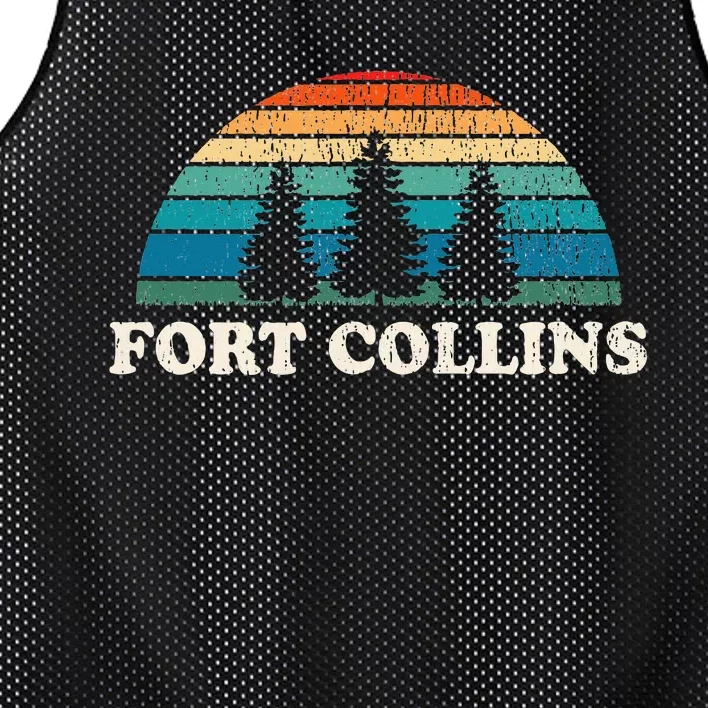 Fort Collins Co 70s Retro Throwback Design Mesh Reversible Basketball Jersey Tank