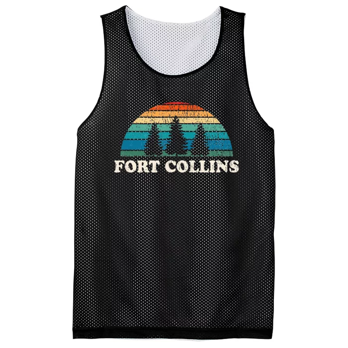 Fort Collins Co 70s Retro Throwback Design Mesh Reversible Basketball Jersey Tank