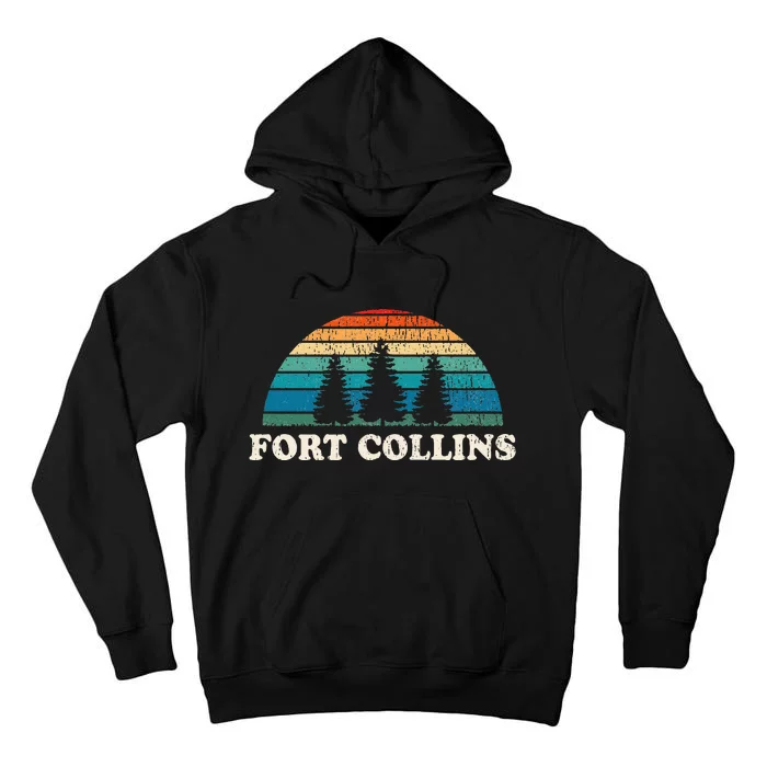 Fort Collins Co 70s Retro Throwback Design Tall Hoodie