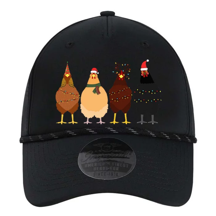 Funny Chicken Christmas Lights Santa Hat Cute Chicken Lover Performance The Dyno Cap