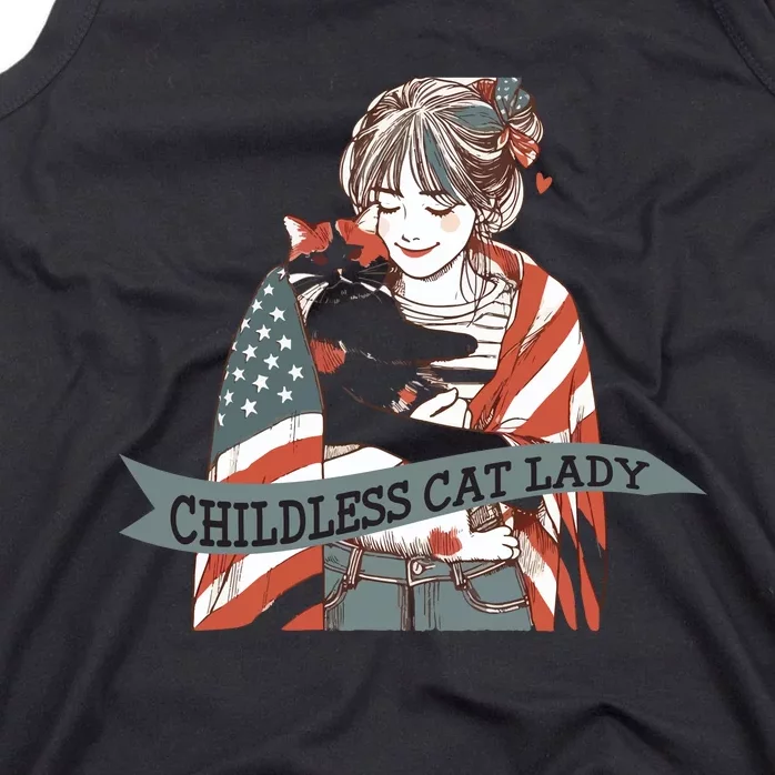 Funny Childless Cat Lady Graphic Tank Top