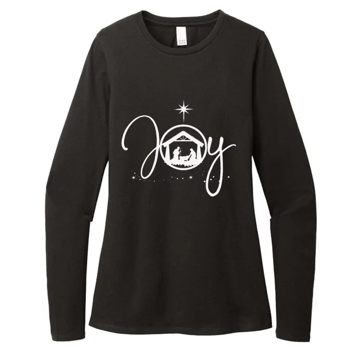 Funny Christian Christmas Joy Jesus Nativity Scene Faith Womens CVC Long Sleeve Shirt