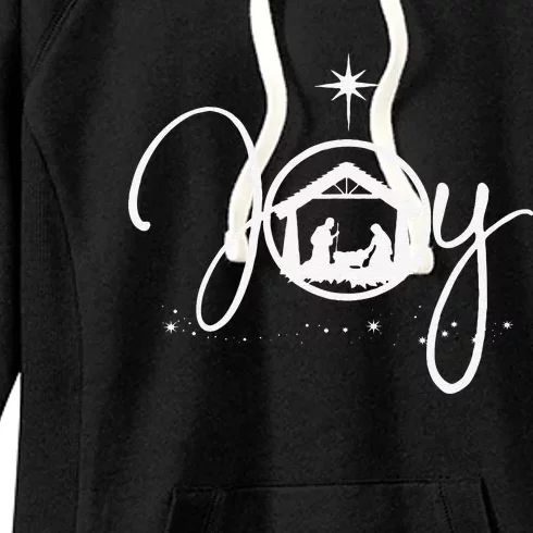 Funny Christian Christmas Joy Jesus Nativity Scene Faith Women's Fleece Hoodie