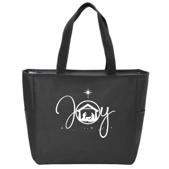 Funny Christian Christmas Joy Jesus Nativity Scene Faith Zip Tote Bag