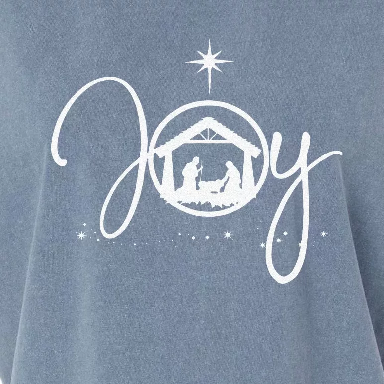 Funny Christian Christmas Joy Jesus Nativity Scene Faith Garment-Dyed Women's Muscle Tee