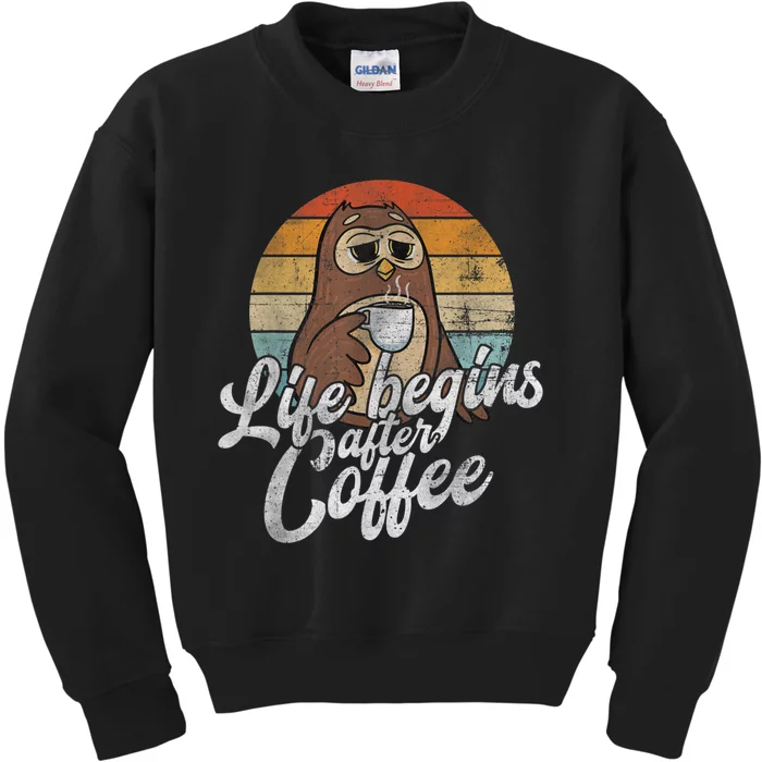 Funny Coffee , Coffee Lover Gifts, Owl Tees Kids Sweatshirt