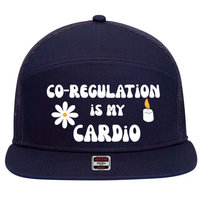 Flower Candle Co Regulation Is My Cardio 7 Panel Mesh Trucker Snapback Hat