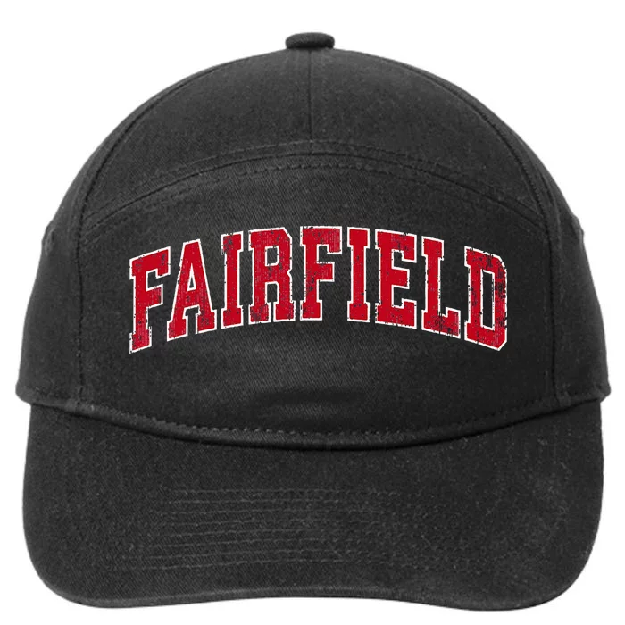 Fairfield Connecticut Ct Vintage Sports Design Red Design 7-Panel Snapback Hat