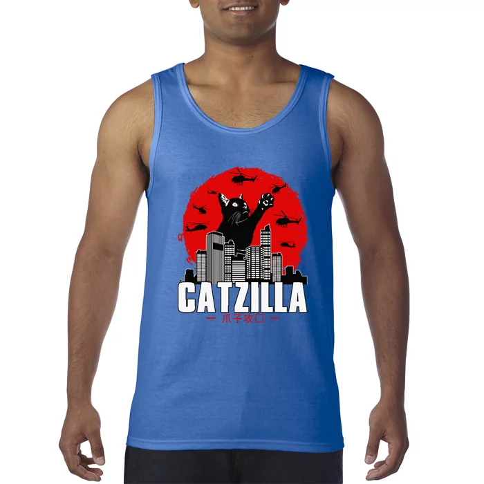 Funny Catzilla Cute Cat Stuff For Cat Lover Tank Top