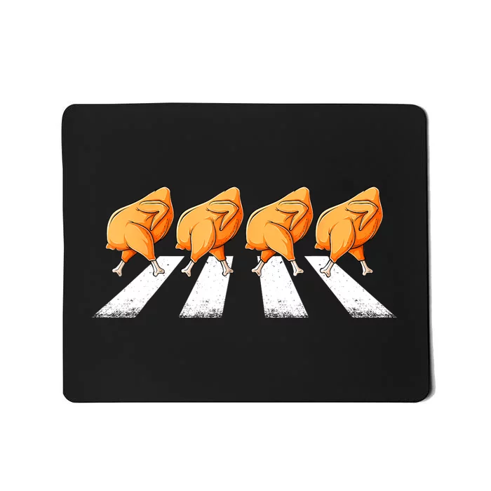 Fun Chicken Crossing Road Crosswalk Turkey Day Thanksgiving Mousepad