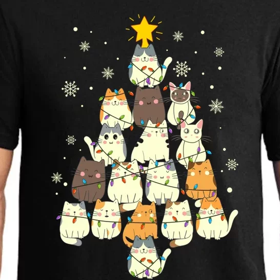 Funny Cats Christmas Tree Gift Pajama Set