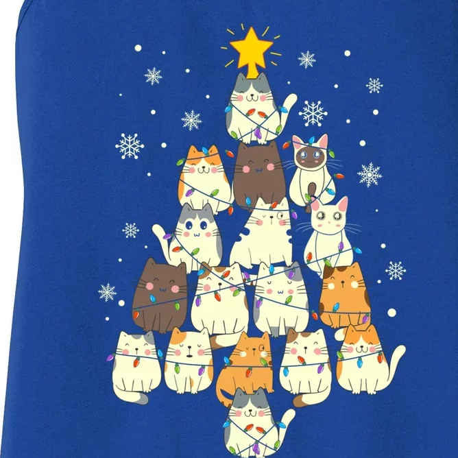 Funny Cats Christmas Tree Gift Women's Racerback Tank