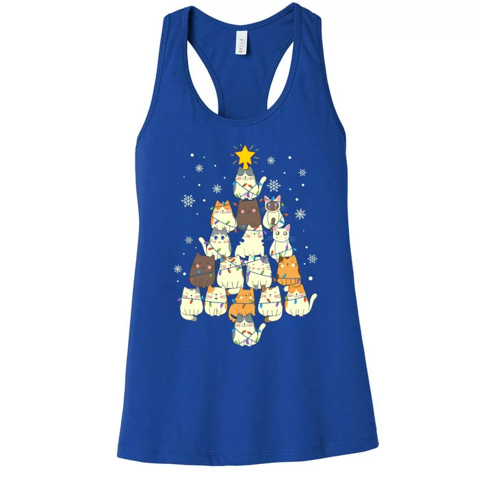 Funny Cats Christmas Tree Gift Women's Racerback Tank