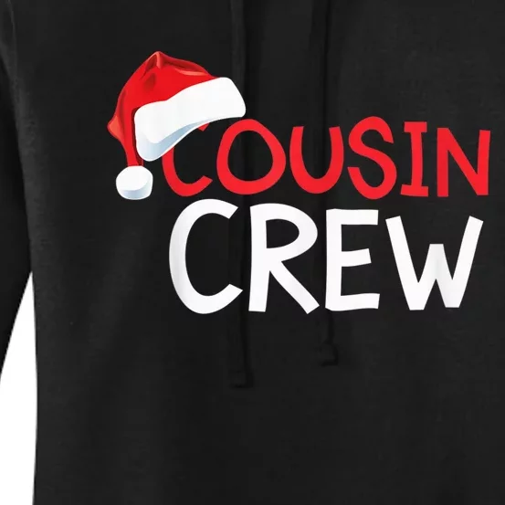 Funny Cousin Crew Santa Hat Matching Christmas Sleeping Xmas Women's Pullover Hoodie