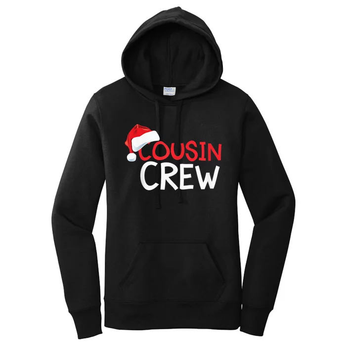 Funny Cousin Crew Santa Hat Matching Christmas Sleeping Xmas Women's Pullover Hoodie