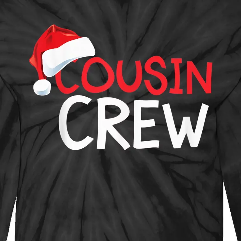 Funny Cousin Crew Santa Hat Matching Christmas Sleeping Xmas Tie-Dye Long Sleeve Shirt