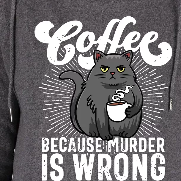 Funny Coffee Coffee Lover Cute Cat Womens Funnel Neck Pullover Hood