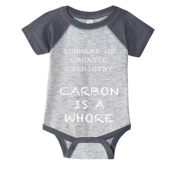 Funny Chemistry Carbon Is A Whore Funny Nerd Chemistry Infant Baby Jersey Bodysuit