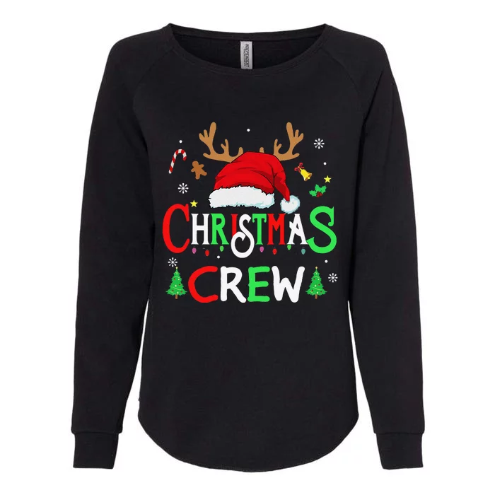 Family Christmas Crew Reindeer Squad Santa Matching Womens California Wash Sweatshirt