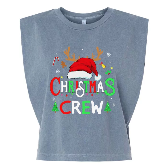 Family Christmas Crew Reindeer Squad Santa Matching Garment-Dyed Women's Muscle Tee