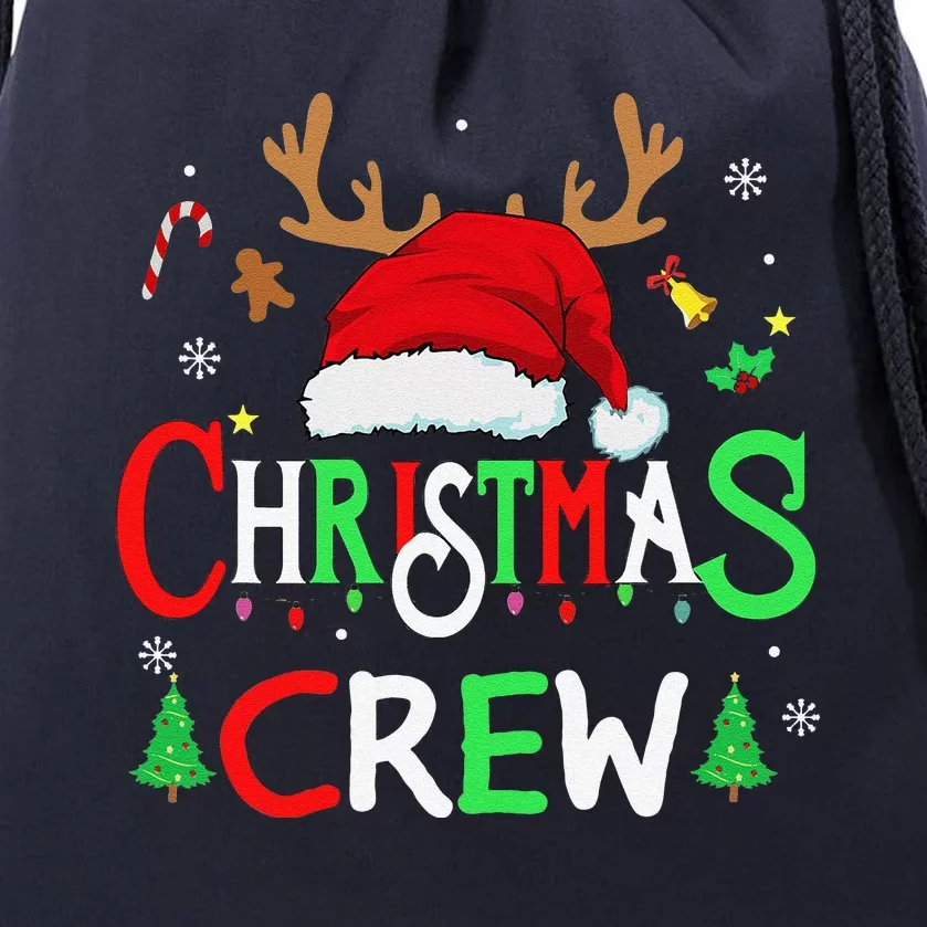 Family Christmas Crew Reindeer Squad Santa Matching Drawstring Bag