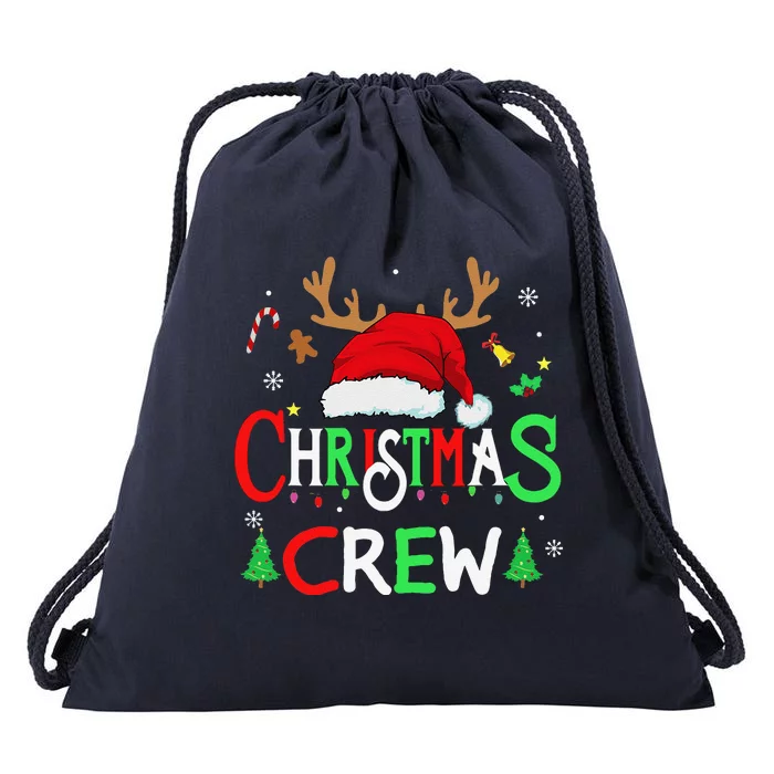 Family Christmas Crew Reindeer Squad Santa Matching Drawstring Bag