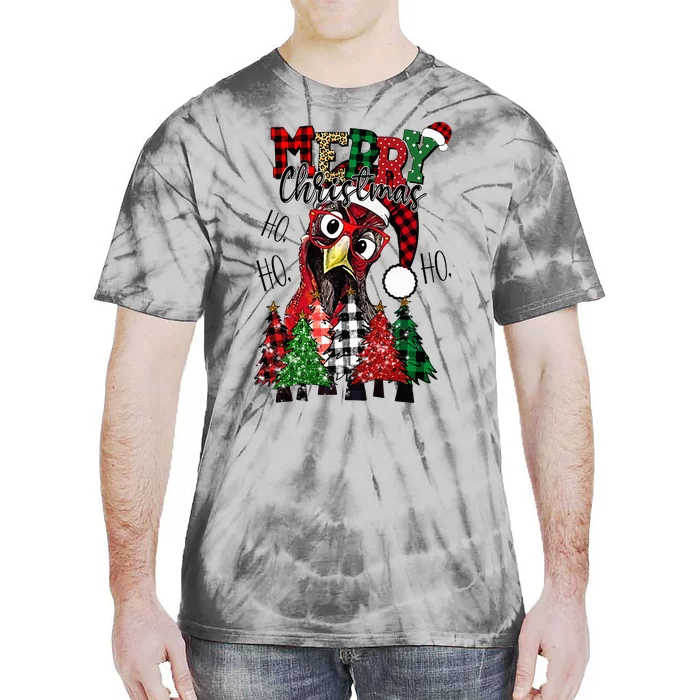 Festive Christmas Chicken Farm Holiday Decoration Tie-Dye T-Shirt