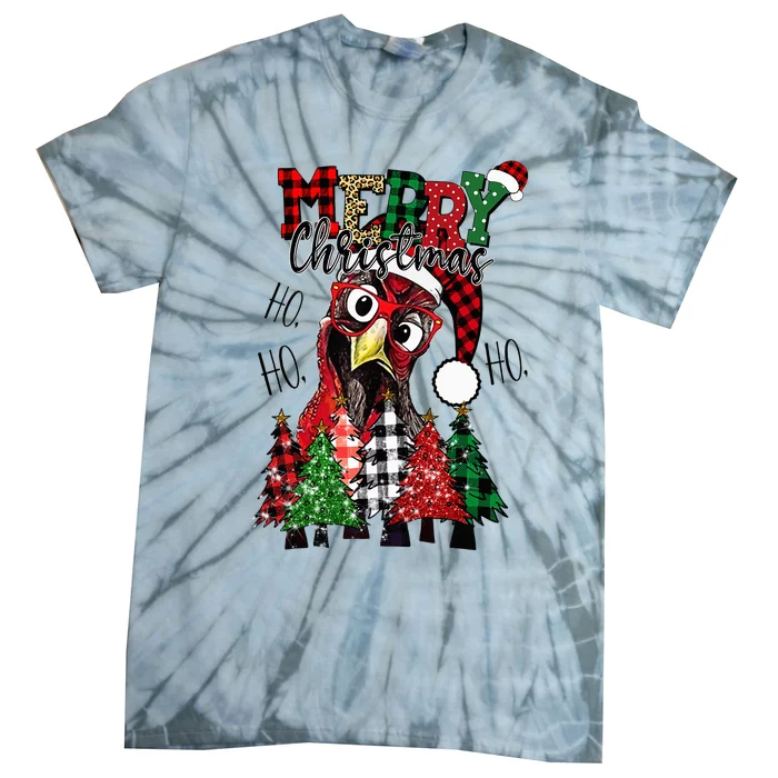 Festive Christmas Chicken Farm Holiday Decoration Tie-Dye T-Shirt