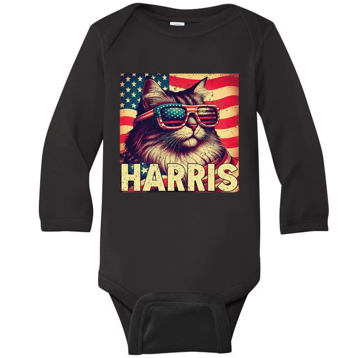 Funny Childless Cat Daddies For Harris 2024 Baby Long Sleeve Bodysuit