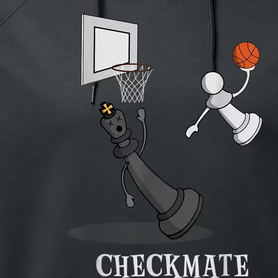 Funny Checkmate Chess Basketball Game Board King Pawn Piece Performance Fleece Hoodie