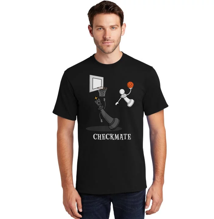 Funny Checkmate Chess Basketball Game Board King Pawn Piece Tall T-Shirt