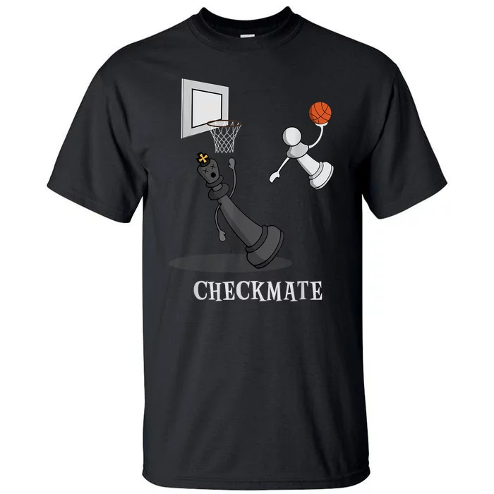 Funny Checkmate Chess Basketball Game Board King Pawn Piece Tall T-Shirt