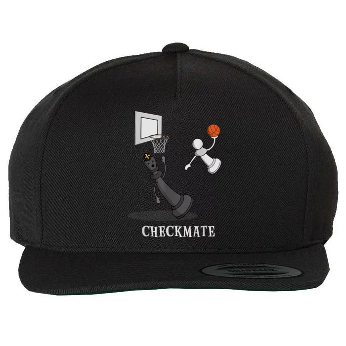 Funny Checkmate Chess Basketball Game Board King Pawn Piece Wool Snapback Cap