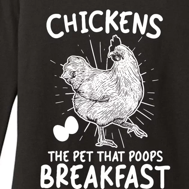 Funny Chicken Chicken The Pet That Poops Breakfast Womens CVC Long Sleeve Shirt