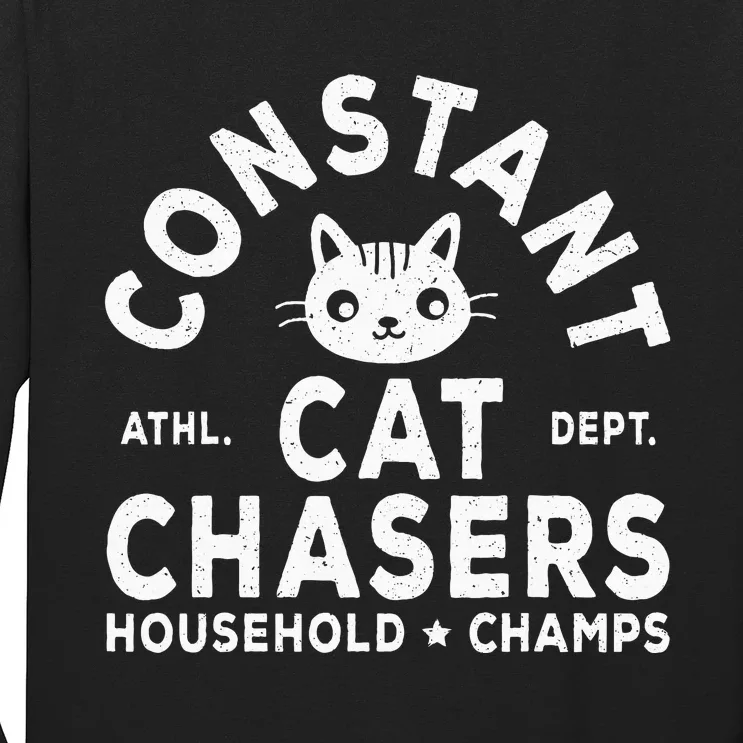 Funny Constant Cat Chasers Household Champs Retro Cats Lover Long Sleeve Shirt