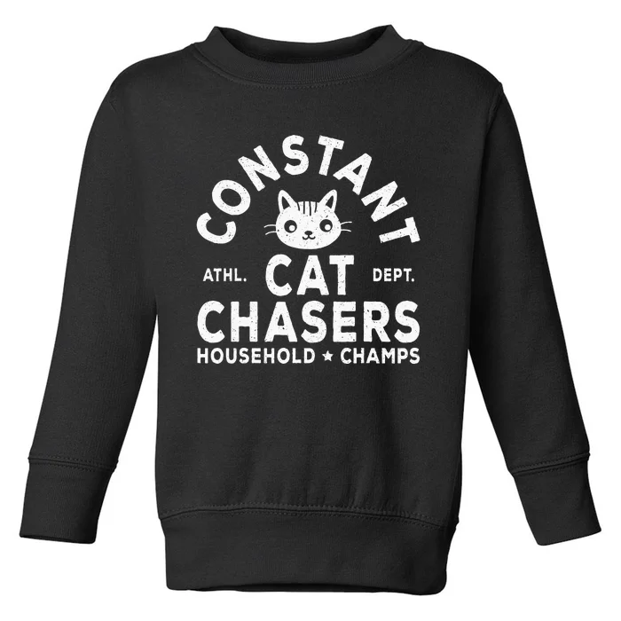 Funny Constant Cat Chasers Household Champs Retro Cats Lover Toddler Sweatshirt