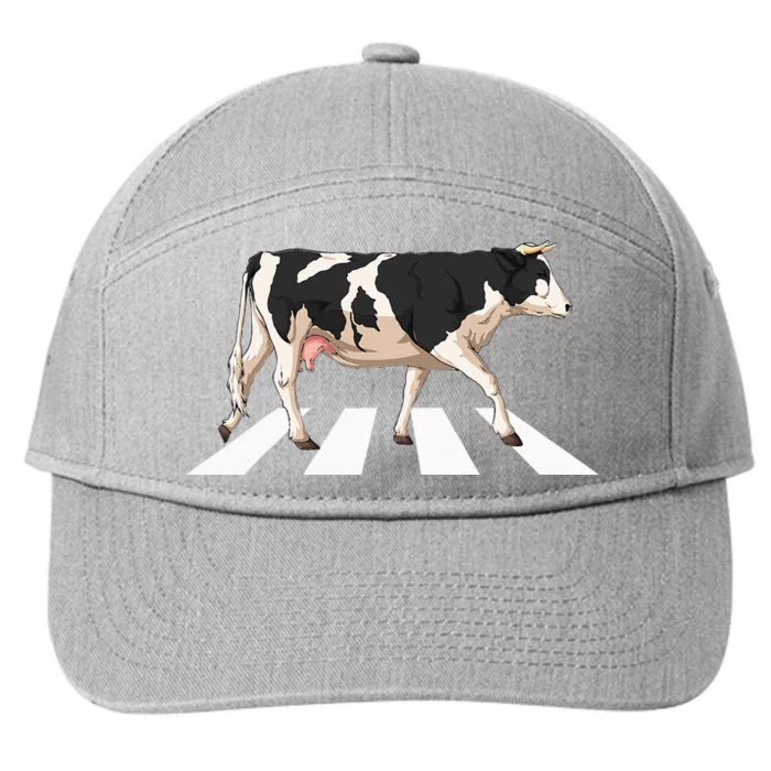 Funny Crosswalk Cows Farming Farm Cow 7-Panel Snapback Hat