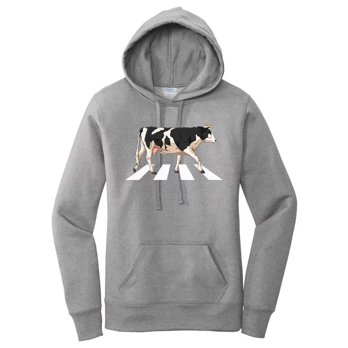 Funny Crosswalk Cows Farming Farm Cow Women's Pullover Hoodie