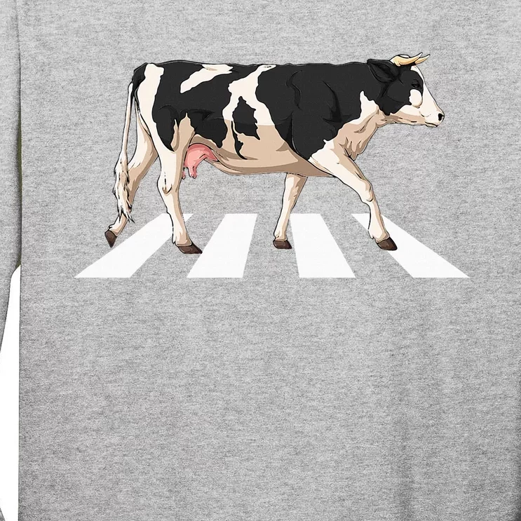 Funny Crosswalk Cows Farming Farm Cow Tall Long Sleeve T-Shirt